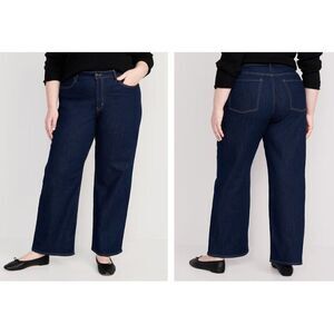 NWT Old Navy WOW Wide Leg Jeans Womens Sz 20 Blue Dark Wash High Rise
